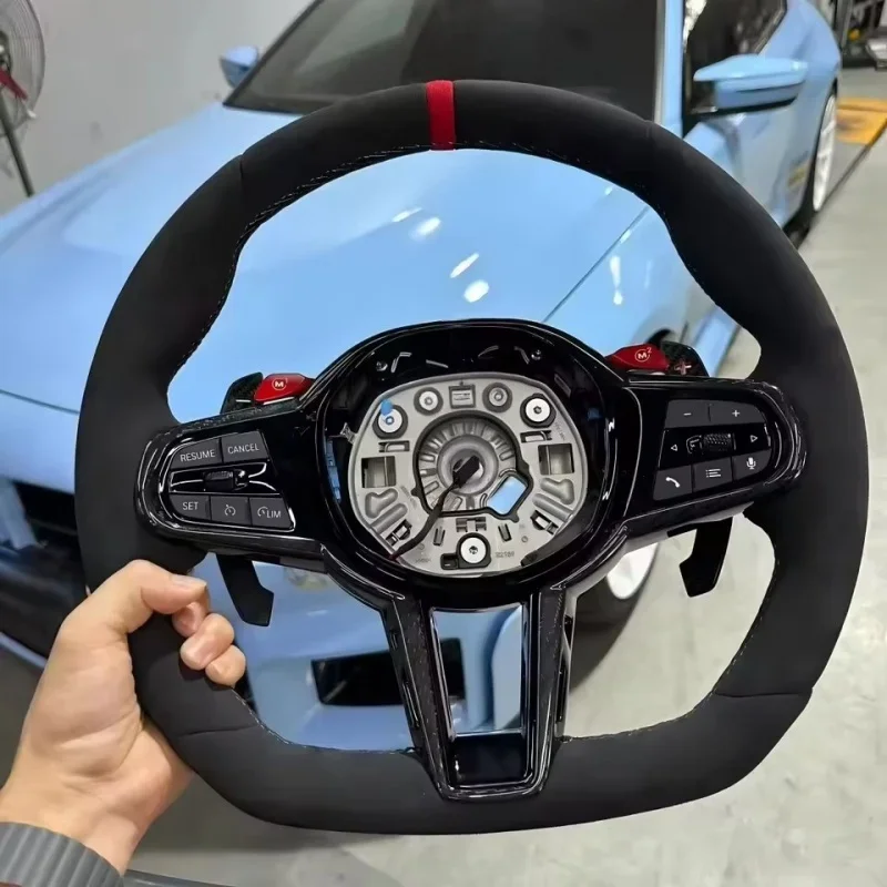 Индивидуальный замшевый руль для BMW G20 G30 320 525 F10 F30 E90 F70 E71 F31 F32 X5 X6 F01 M3, аксессуары для салона автомобиля