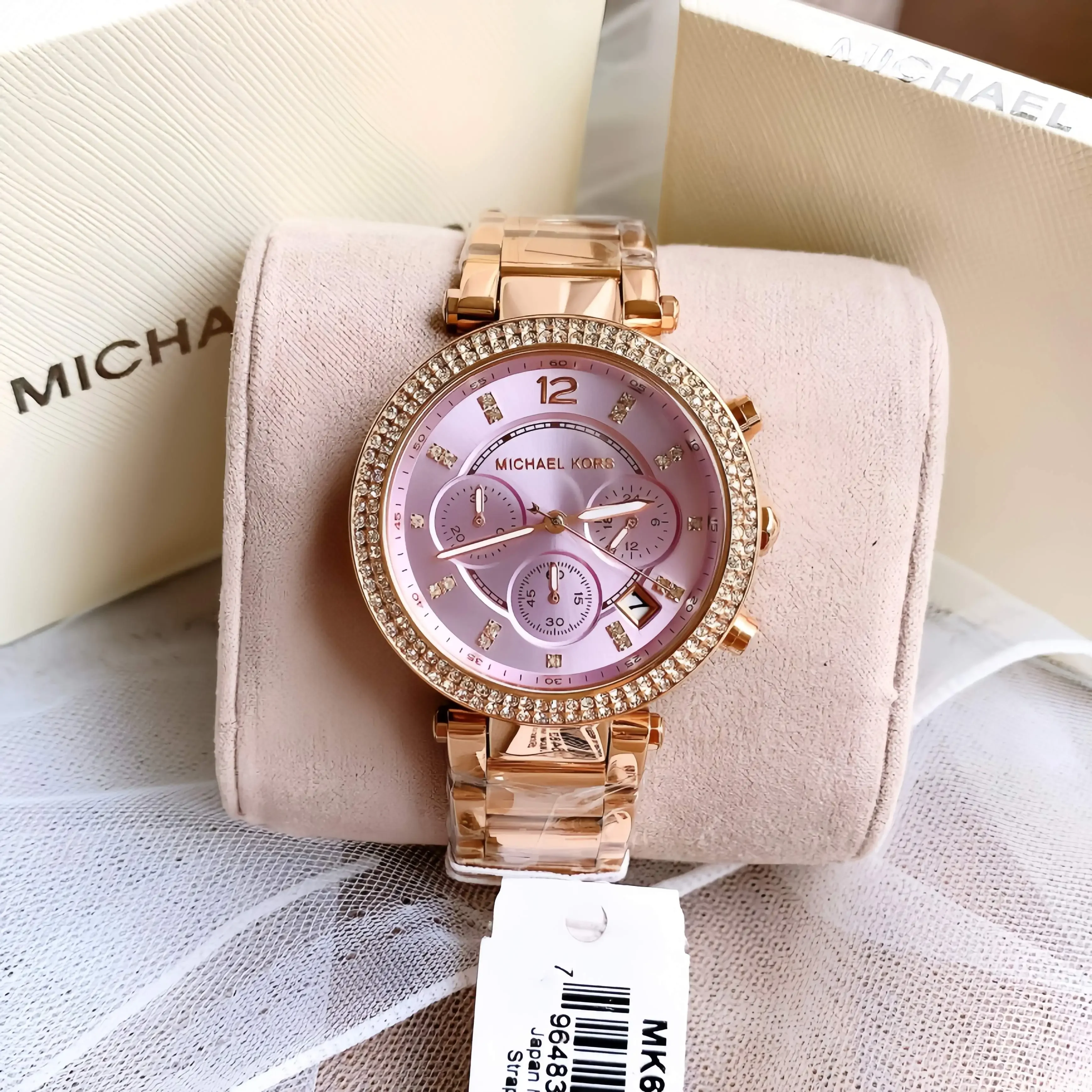 Michael Kors Fashion Luxury Lady Wristwatch Parker MK-6169 Diamond Starry Sky Quartz Watch Chronograph Women Exquisite Gift