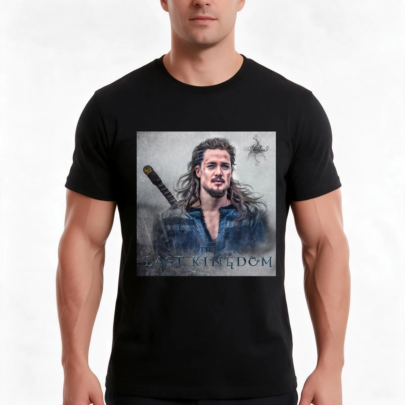the last kingdom uhtred T-Shirt, Summer Casual Cotton Tee, Oversized Streetwear Tops, Vintage Graphic Print, Unisex Men Women