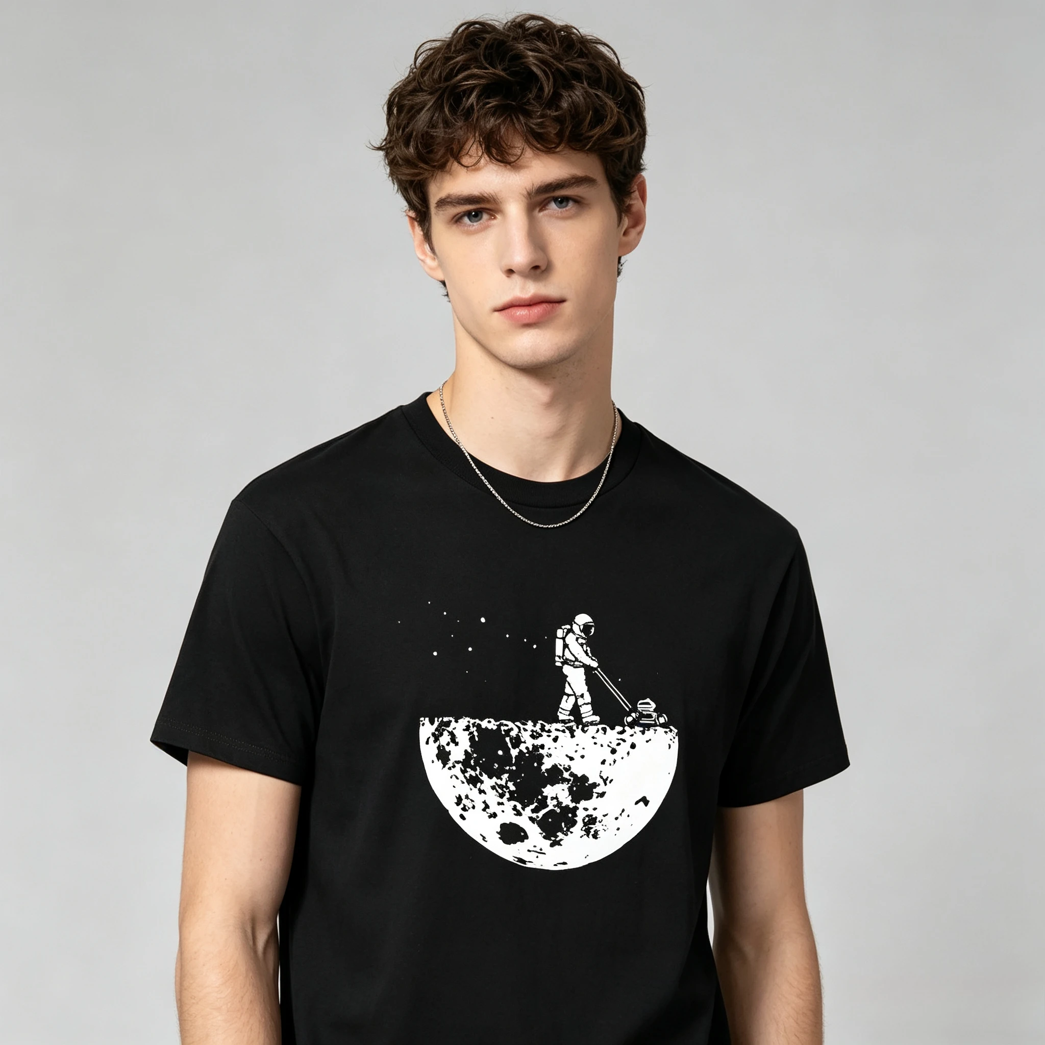 2026 Summer Men T-shirt High Quality Funny Blend Lunar Cleaner Printing Casual Cool Loose O-neck Male for MenT-shirt Hip Hop Y2k