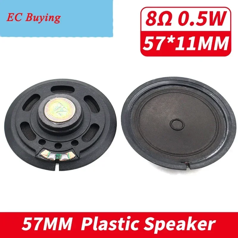 10Pcs 57MM 8Ohm 0.5W RoHS Plastic Case External Magnetic Speaker 57*11MM 8 Ohm 0.5 W Horn For Touch Toy Car Reading-Intercom