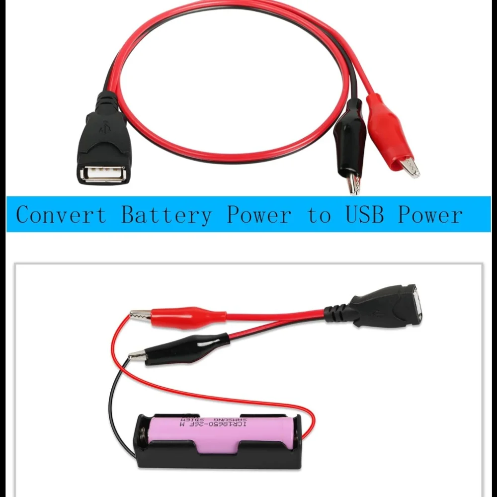 USB-Adapterkabel auf Krokodilzangenstecker Männlich-Weiblich, USB-Kabel mit Krokodilzange für Schaltungstests Flexibles Kabel Langlebiger Stecker Verschiedene Längen Elektronische Tests Gerätereparatur Laborversuche – Detail 8