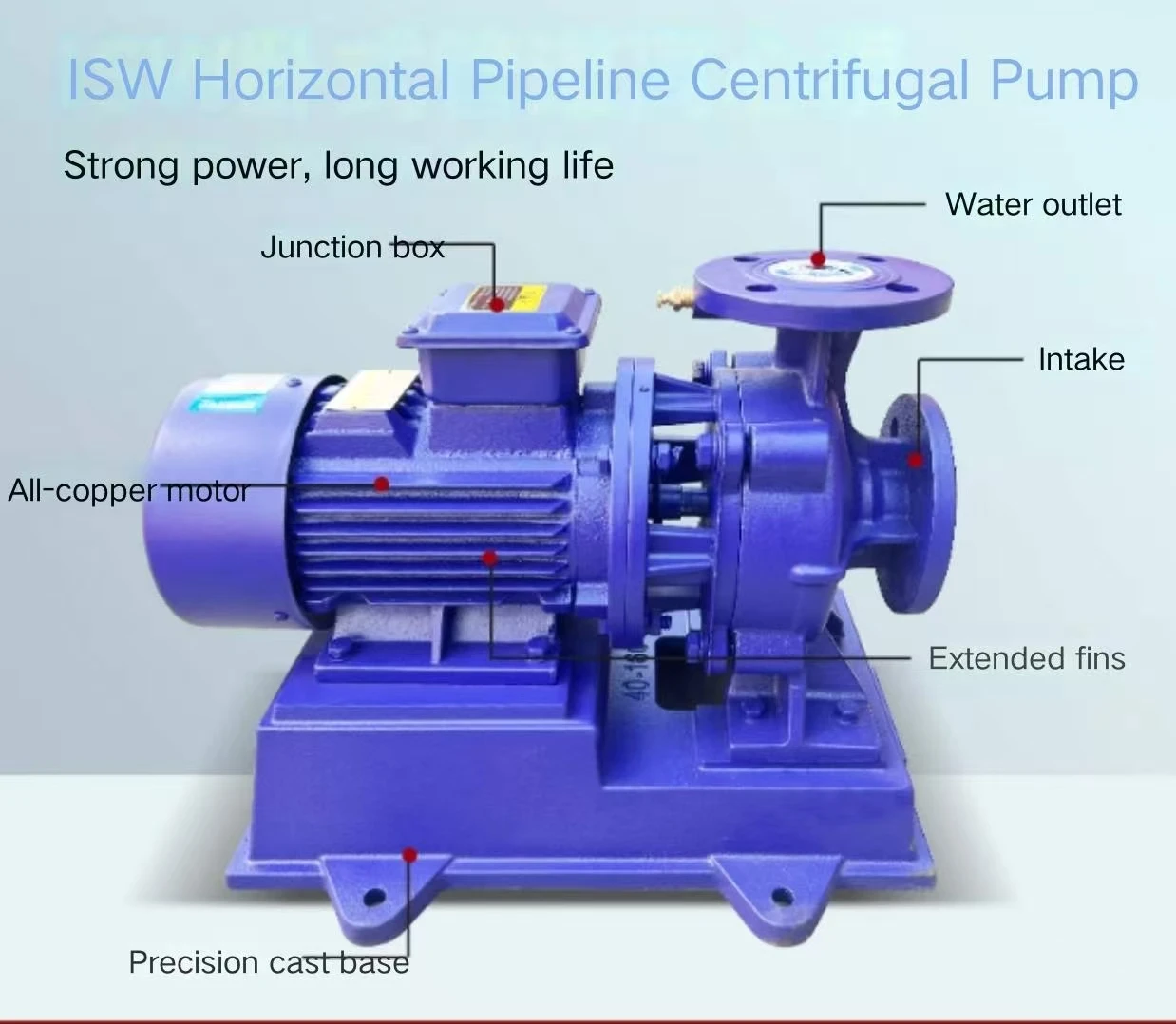 

ISW горизонтальный трубопроводный центробежный насос 380 В с высоким расходом, трехфазный, с высокой головкой 80-160 В