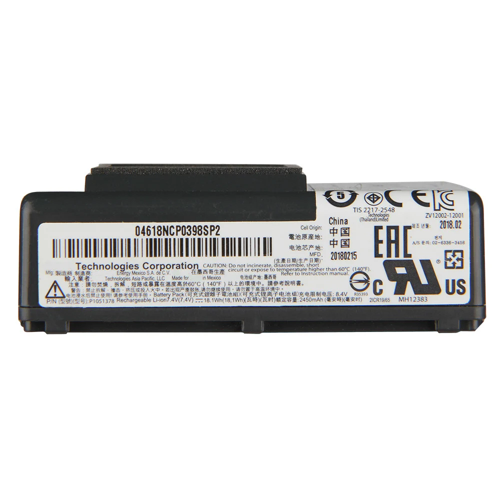 بطارية بديلة جديدة P 1051378   ص 1023901   لبطاريات الطابعات المحمولة زيبرا QLn220 QLn320 QLn220HC ZQ520 2450mAh