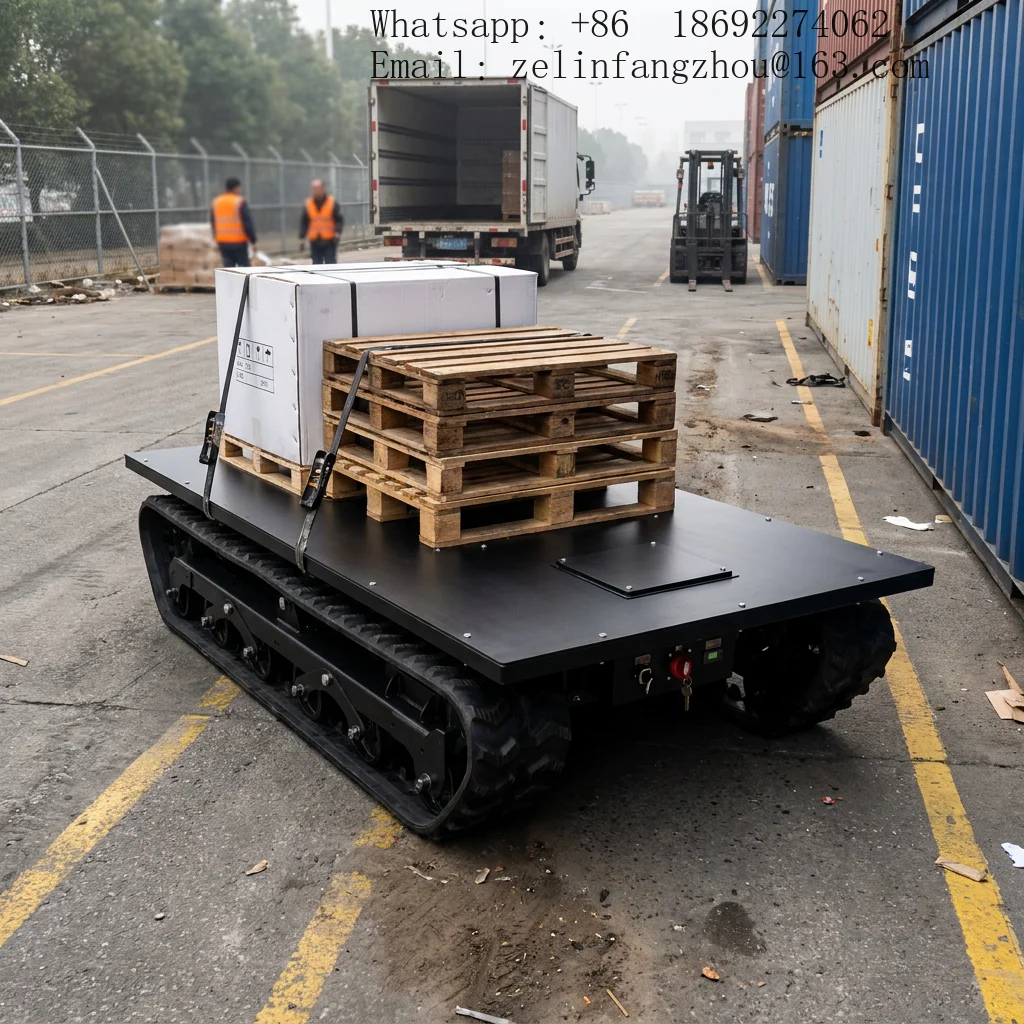 High Performance Rubber Track Chassis Electric Drive Remote Control Industrial Undercarriage Heavy Duty Robot Platform