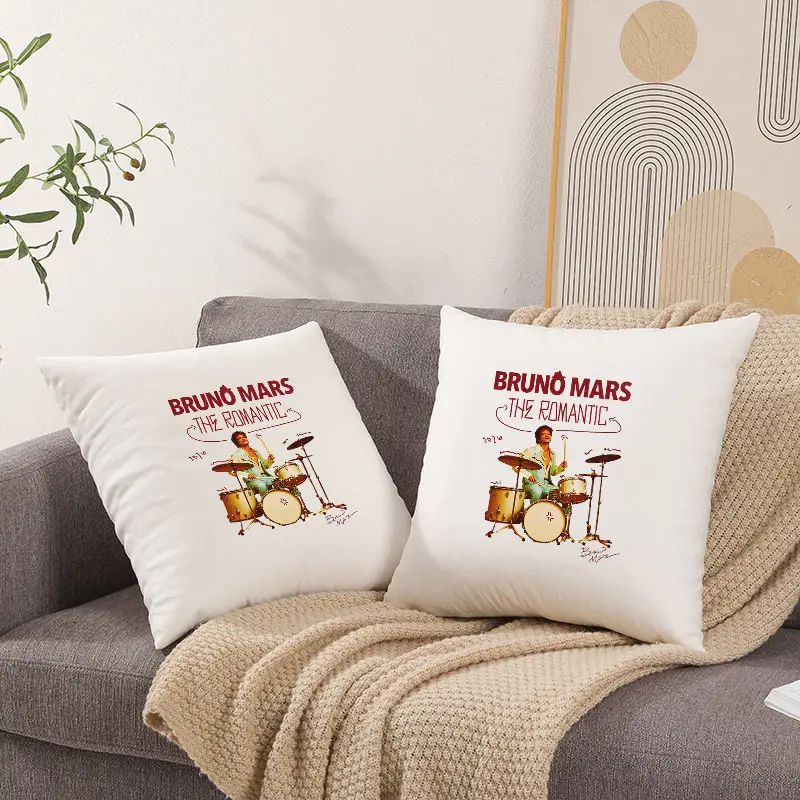 Bruno Mars World Tour Pillowcase Printed Polyester 40 45 50cm Throw Pillowcover Decorative Sofa Cushion Pillowslip Home Fan Gift