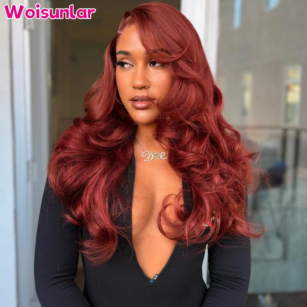 

красновато-коричневые парики из натуральных волос на кружеве, объемная волна, 34 дюйма, 200% черные, женские, 13x4, прозрачные кружевные парики из натуральных бразильских волос