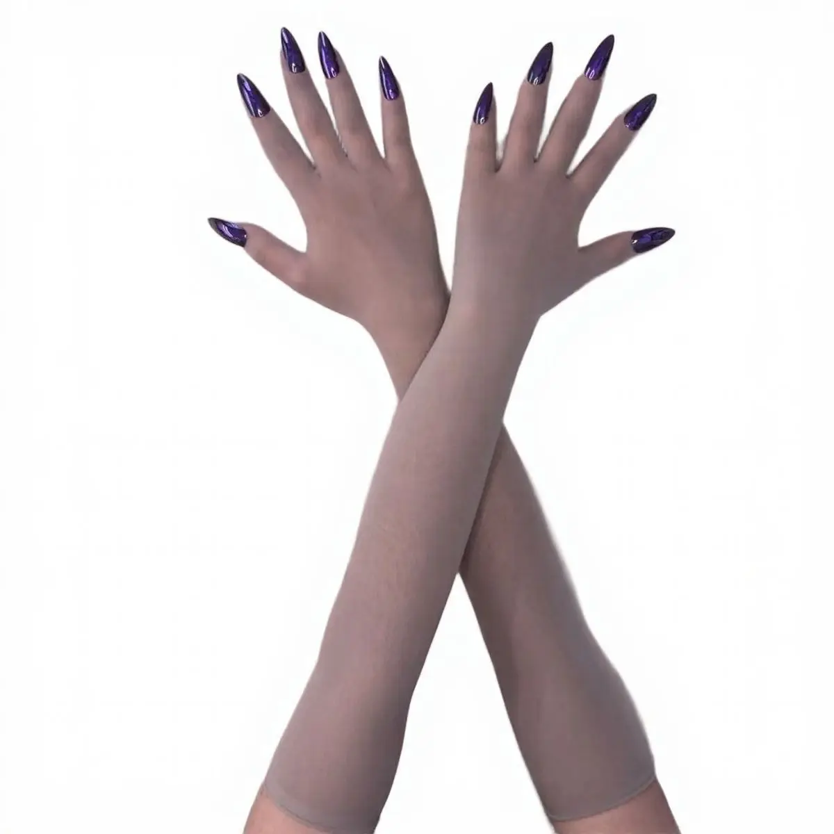 قفازات رفيعة للغاية بدون خياطة، قفازات شبح طويلة للأظافر للهالوين، أزياء تنكرية طويلة الأداء، قفازات مخلب الحرباء