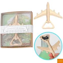 1pc Golden Plane Shape Bottle Opener Funny Airplane Package Beer Opener Gifts Creative Wedding Favors for Guests Cool Gifts