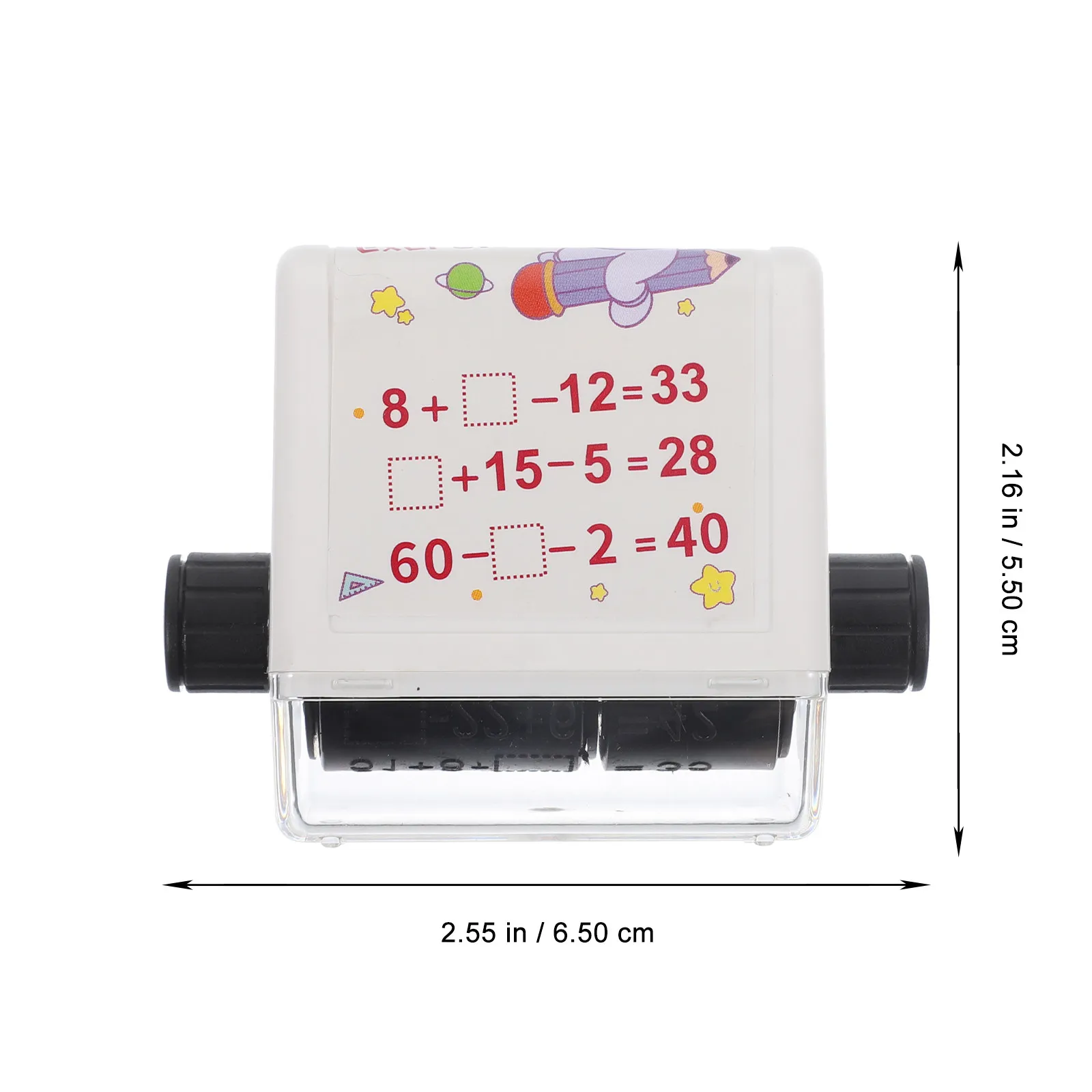1Set Students Math Roller Stamp Compact PP Material Reusable Math Problems Teaching Stamper for Learning Efficiency