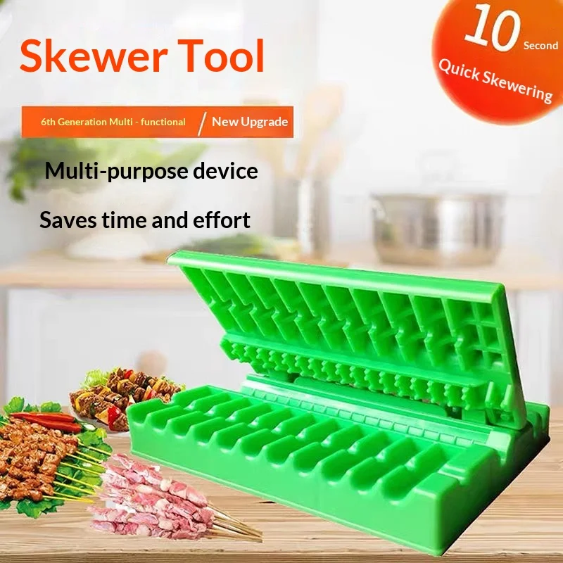Household Commercial Multi-functional Fast Skewering Machine, Meat Cutting Tool, Lamb Skewering Barbecue Meat Skewering Device