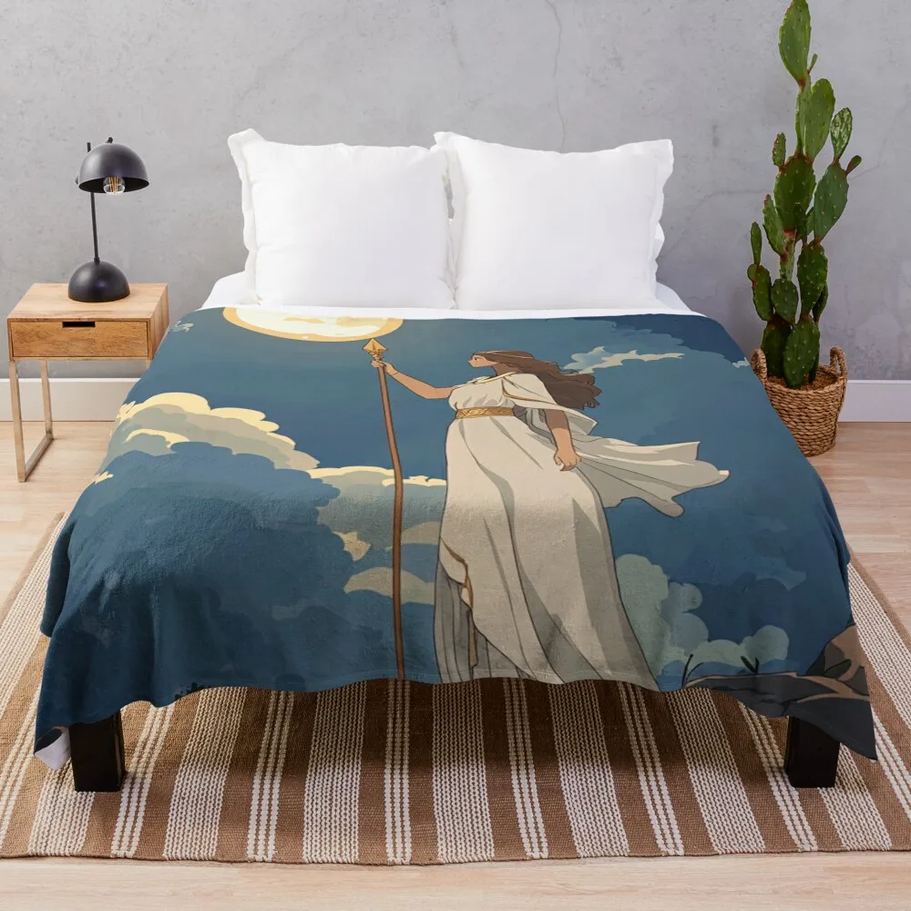 Clymene, Greek deity Anime style Throw Blanket Furry Flannels Blankets