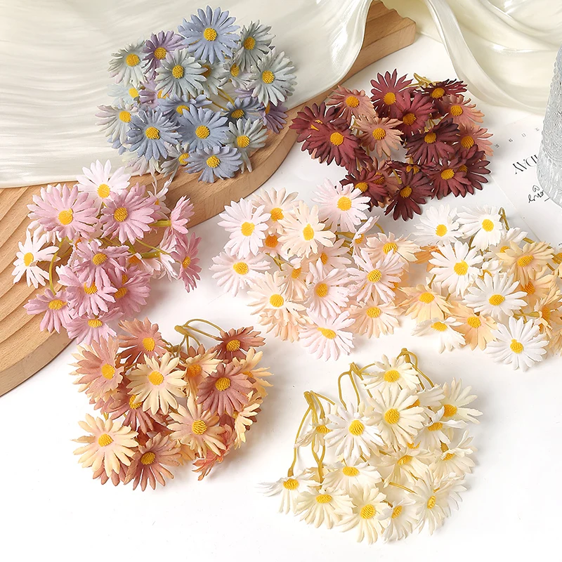 5/10PC Artificial Daisy Flower Chamomile Fake Flowers Home Deco Wedding Decoration 2023 New Year DIY Accessories Handicrafts