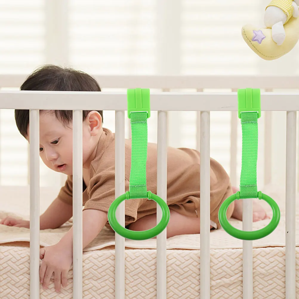 

Baby Standing Pull Tab Crib Assist Ring Green Plastic Children's Hanging Rings