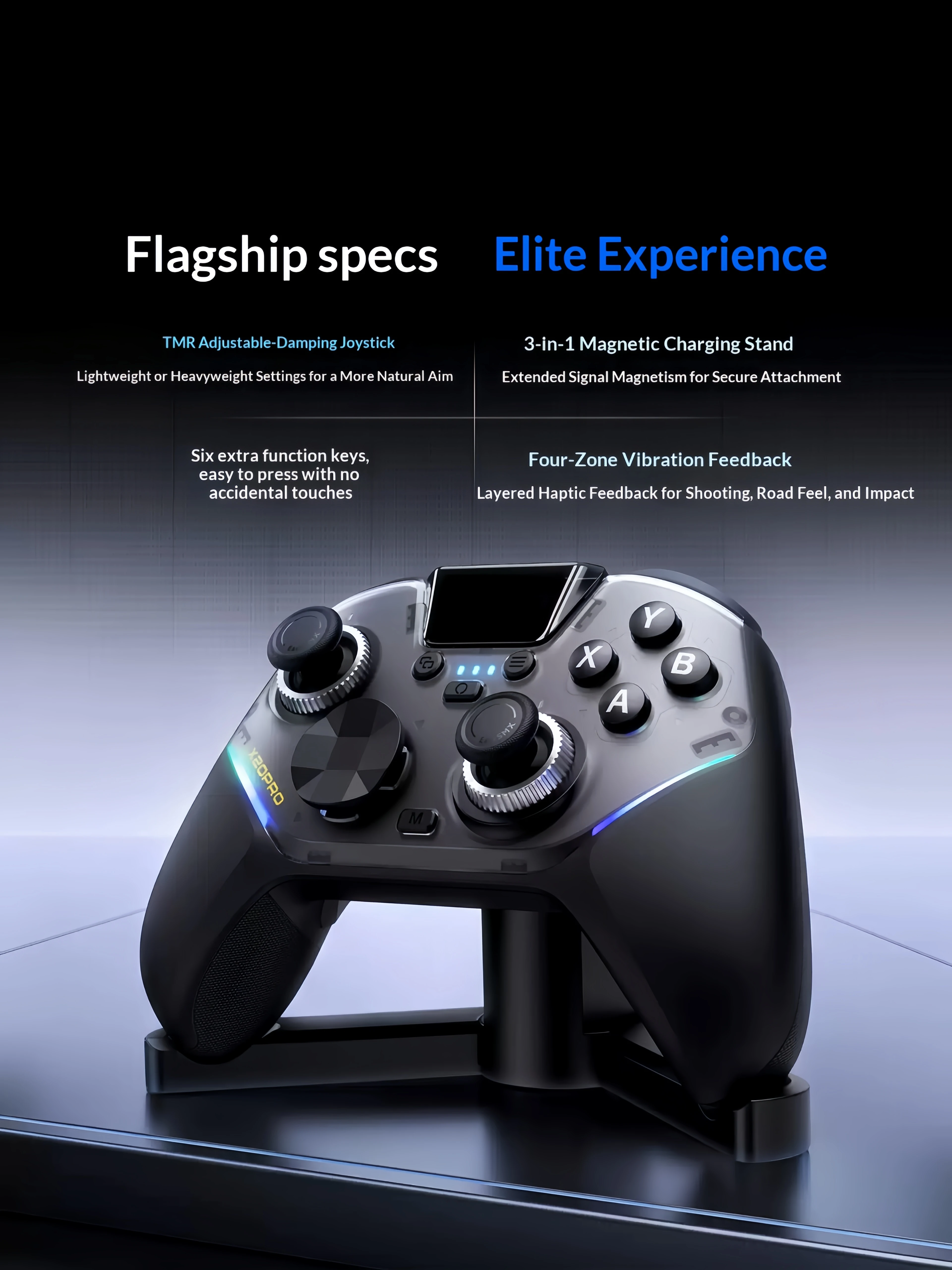 Easy Smx X20Pro Wireless Game Controller with Adjustable TMR Joystick Full Micro Buttons Gamepad for PC/Android/iOS/Switch2/Xbox