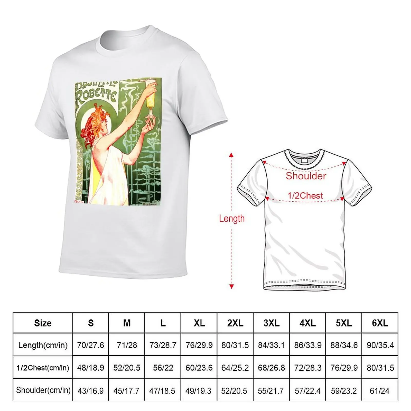 ABSINTHE ROBETTE by Henri Privat Livemont French Art Nouveau T-Shirt sports fans customs mens graphic t-shirts big and tall