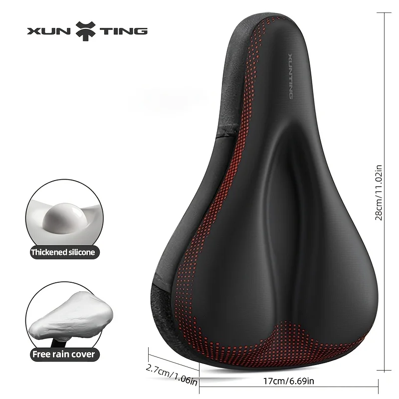 XUNTING Comfort Bike Seat Cover with Dual Shock Absorption, Memory Foam, Anti-Slip, Wear-Resistant Bicycle Saddle Cover image 5