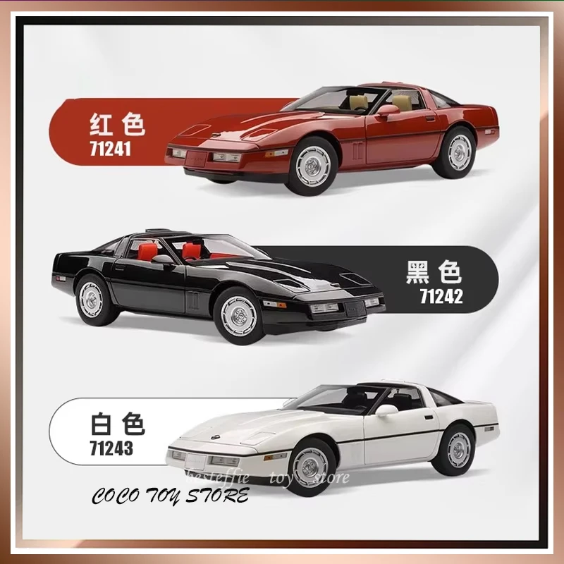 Car Model Simulation Alloy Autoart Car Model 1/18 Corvette C4 1986 Room Ornament Display Cars Model Collection Toys For Boy Gift