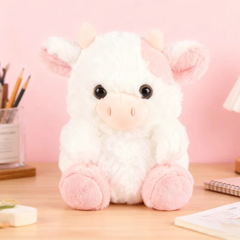 Juguetes de peluche de vaca lechera de 20cm, muñecos de animales súper suaves y agradables para la piel, artículos decorativos de escritorio exquisitos, regalos de cumpleaños para amigos