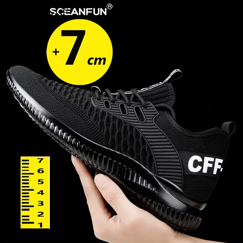 New 2024 sneakers man elevator casual shoes height increase shoes for men insoles 7cm sports heightening shoes tall shoes