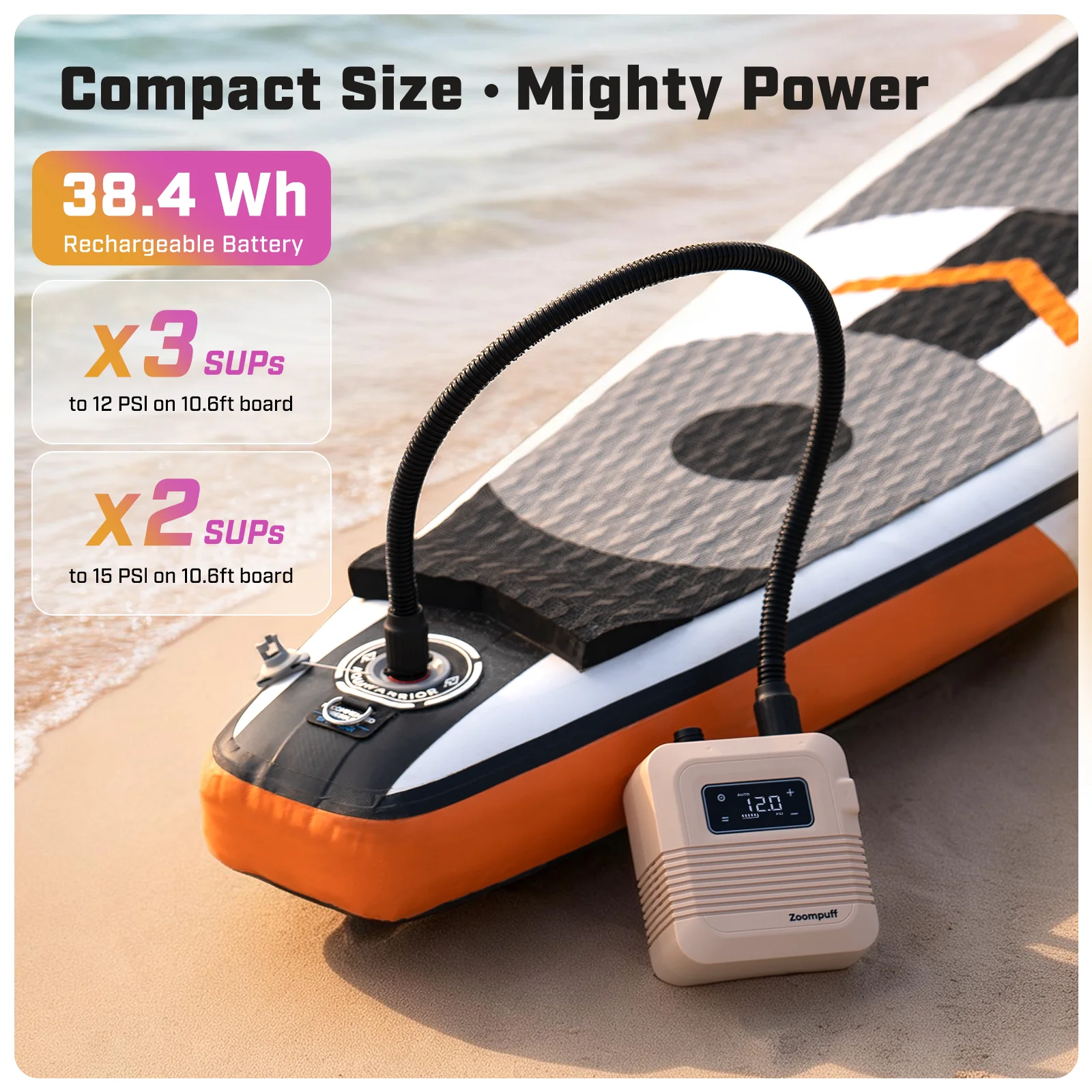 

Электрический насос для SUP-досок, 20PSI, с аккумулятором, для надувания и сдувания, для ПВХ-лодок, аксессуаров, надувных палаток и матрасов