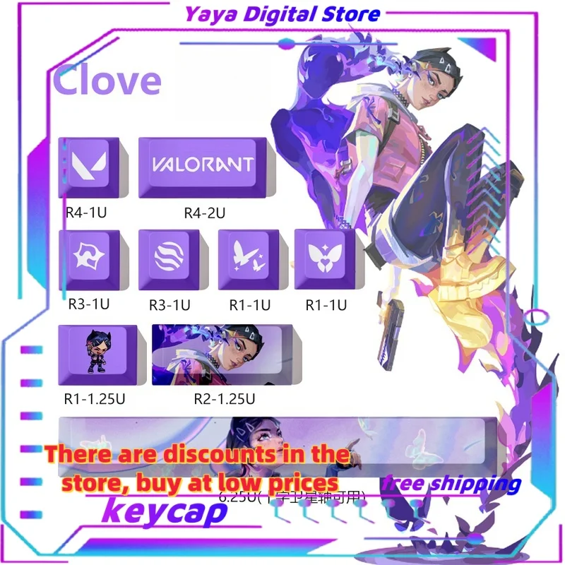

Колпачок клавиатуры в стиле аниме VALORANT Themed Cherry r4, профиль, механические клавиатуры, ppt, колпачок с героями мультфильмов, игровая клавиатура, подарок, аксессуары