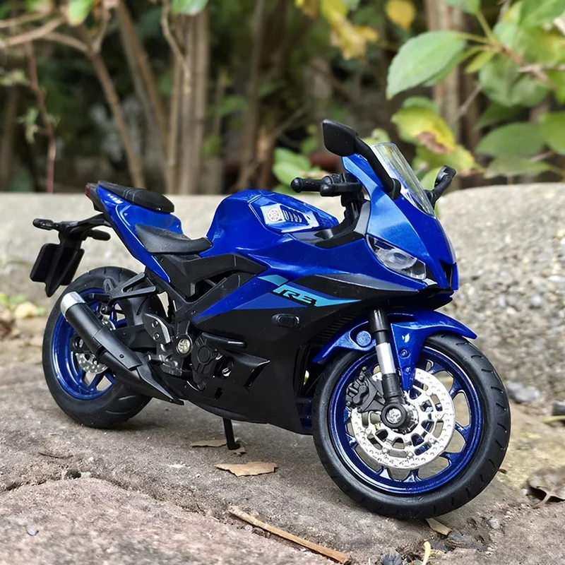 

1:12 Yamaha YZF-R3 R3 Модель гоночного мотоцикла из сплава, литая под давлением металлическая уличная спортивная модель мотоцикла, звук и свет, детские игрушки, подарок