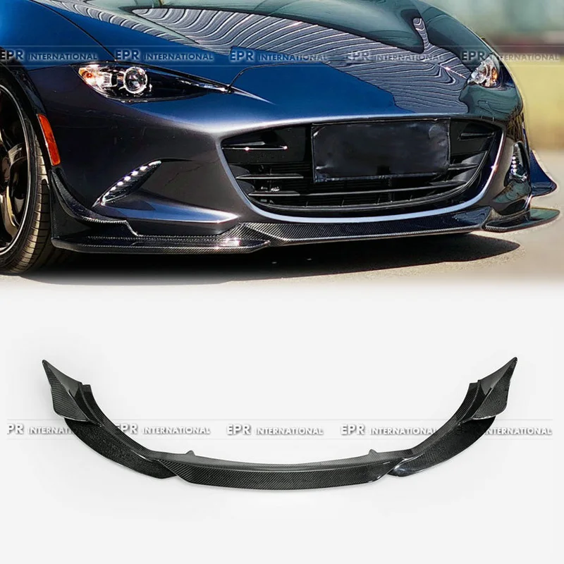 

For GVT3 Style Carbon Fiber Front Lip Spoiler for Mazda MX-5 Miata ND (2016-2023) - Roadster Bumper Upgrade - Aggressive Fitment