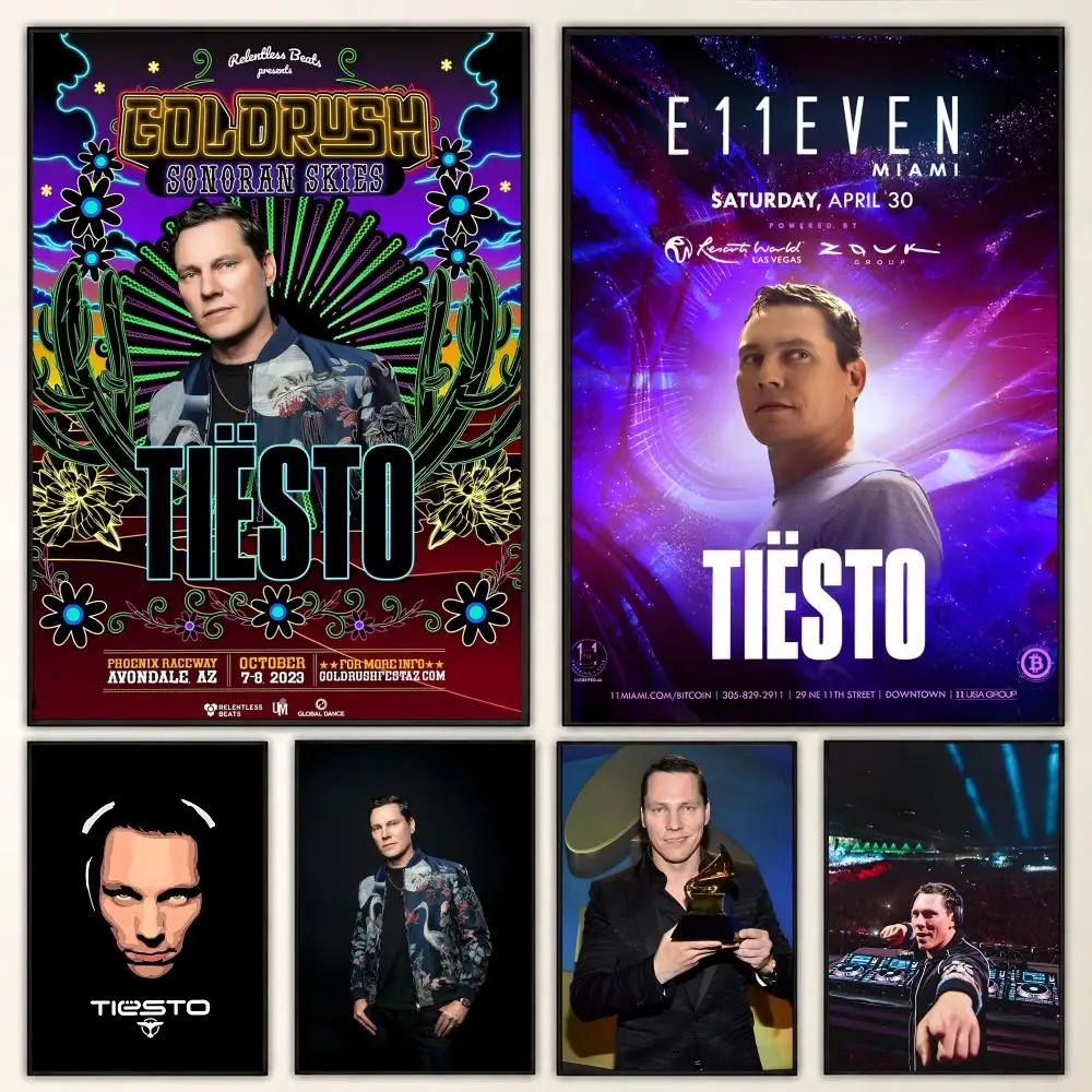 Tiesto EDM DJ Dance Music Festival Night Stage Visuals Poster Aesthetic Art Print for Bedroom & Living Room Decor, Unframed