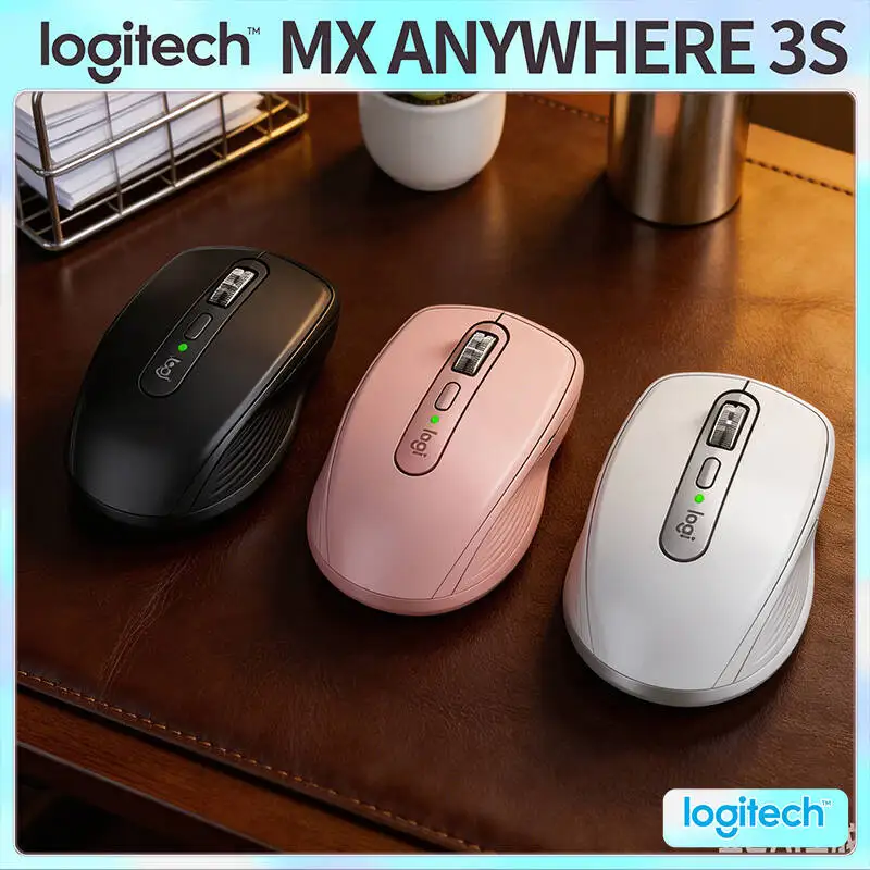 Precision Logitech MX Anywhere 3S Mouse - 8K DPI, Hyper-Scroll, Silent Click, USB-C Charging for Campus & Dorm Office