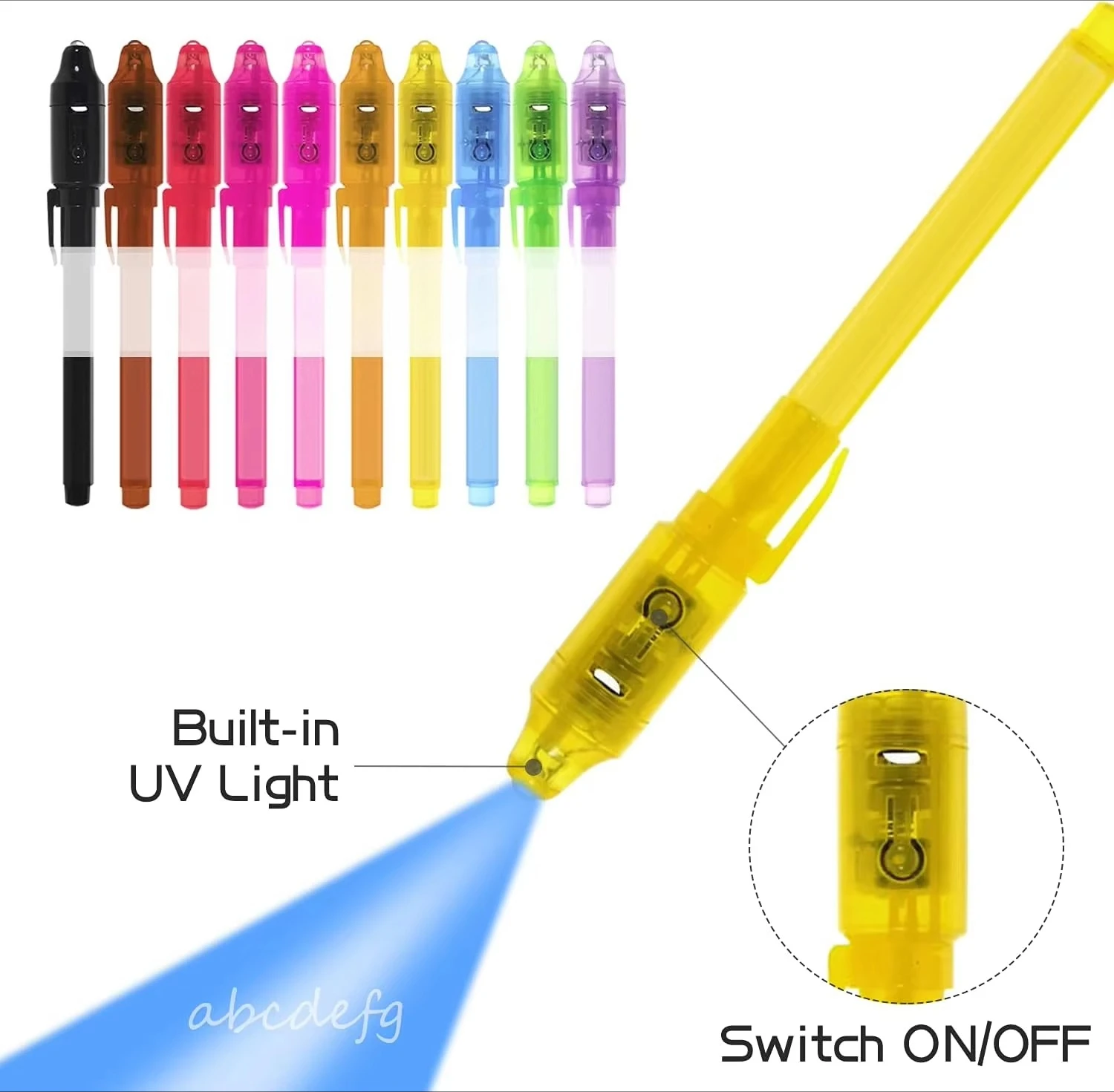 Magic Spy Pen Set Invisible Ink Pens UV Light Secret Message Birthday Halloween Party