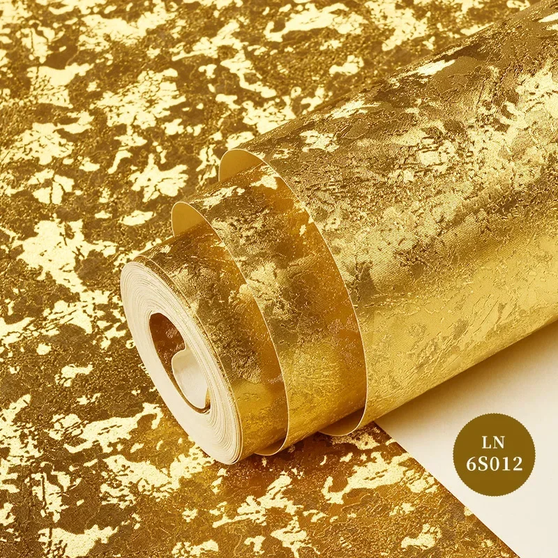 

Modern Minimalist Wallpaper Gold Foil Matte Gold Frosted Ceiling Hanging Gold Brushed Wallpaper Waterproof