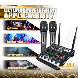 4 -Channel DJ Audio -Mischkonsole mit Bluetooth -Mixer Wireless UHF -Mikrofon für Home Karaoke Studio 10 Hauptverkaufsredner 4 - №8