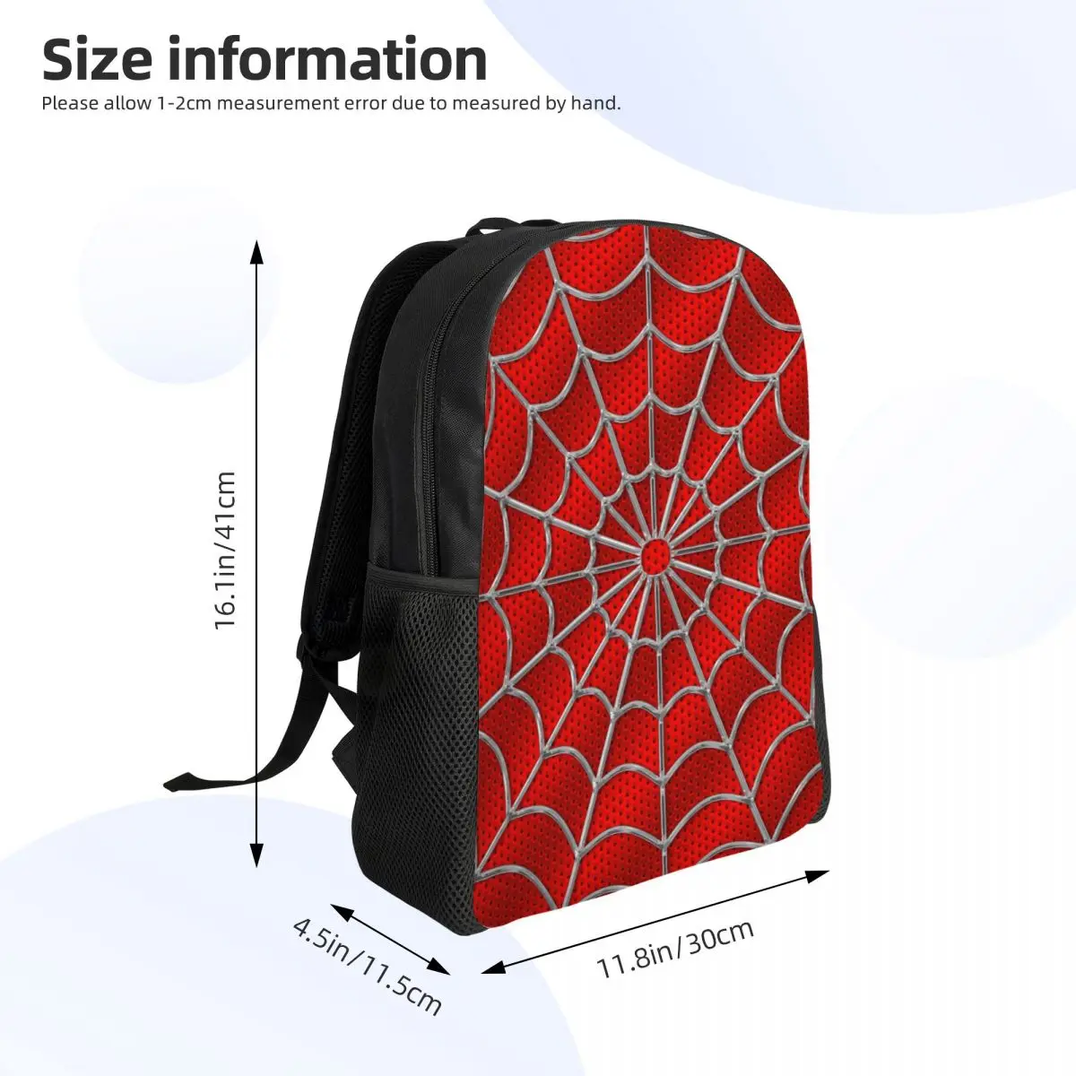 Custom Classic Red Spider Web Pattern Travel Backpack Men Women School Computer Bookbag College Student Daypack Bags