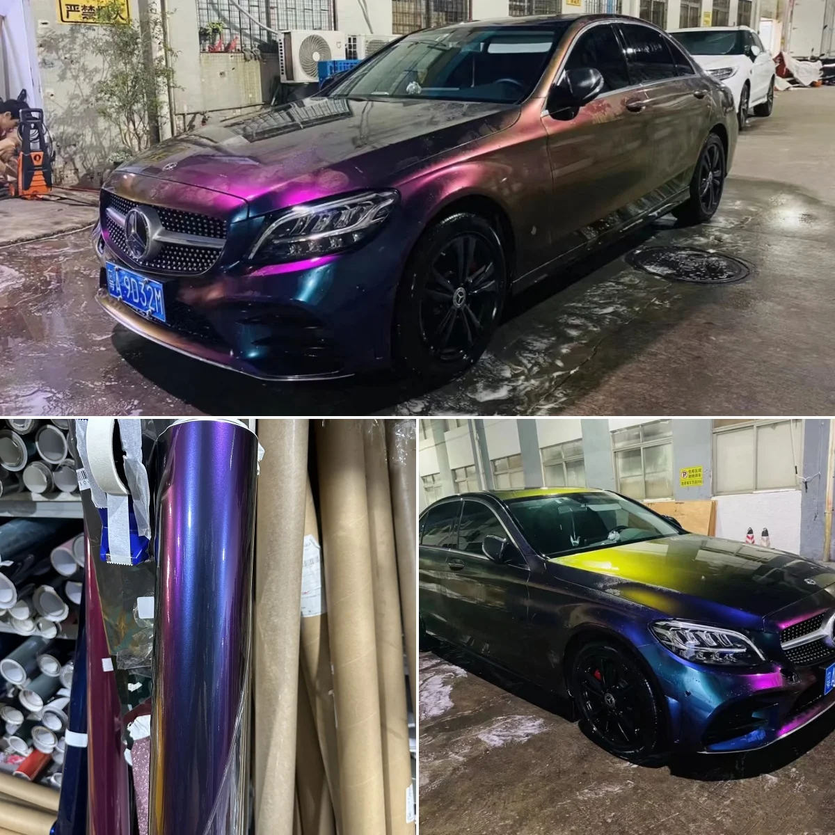 PET Color Shift Wrap Vehicle Color Wrap Glossy Chameleon Metallic Vinyl Wrap