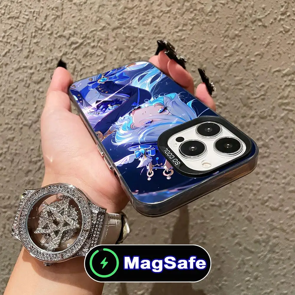 

Game GI Furina Mobile Phone Case for iPhone 17 16 15 14 13 12 11 Air Pro Max Plus MagSafe Translucent Colorful Cover Smartphone