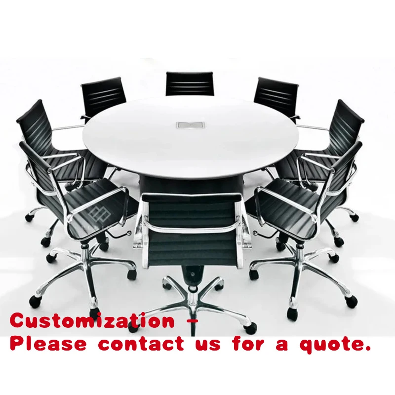

custom.Modern Design Solid Surface Table Top 6 Person Meeting Table Chairs High End Small Office Conference Table