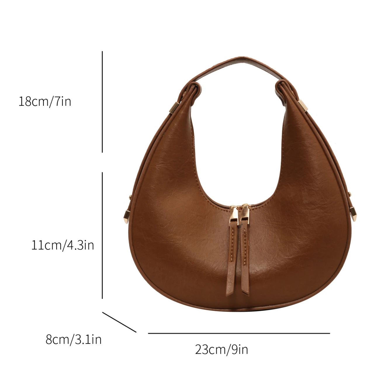 Brand Half Moon Handbag Luxury Pu Leather Underarm Shoulder Bag For Women Designer Handbag Purse 2023 Fashion Armpit Bag Hobos