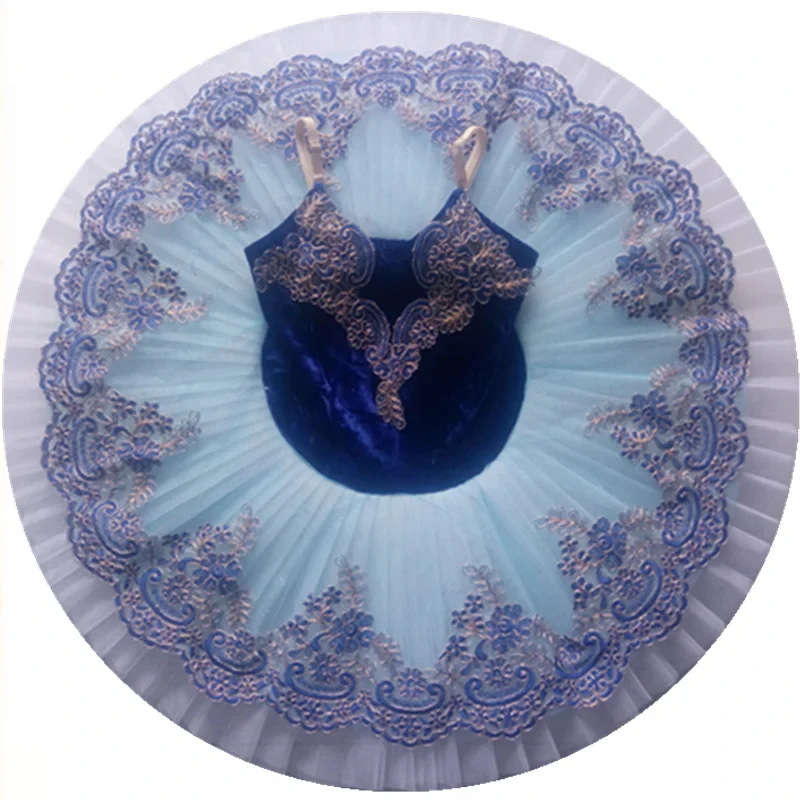 Tutú de Ballet Profesional de Terciopelo para Niñas, Niños y Adultos, Tutú Tipo Pancake, Disfraz de Ballet Giselle Paquita, Vestido de Bailarina