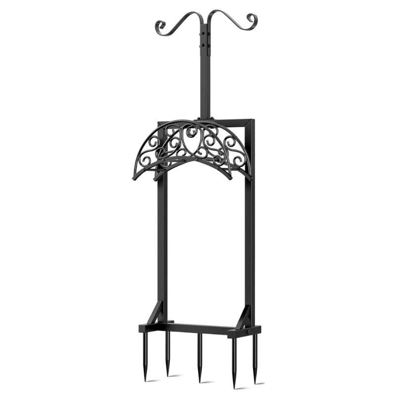 Garden Hose Reel Rack Freestanding Water Hose Hanger Storage with Basket for Patios Gardening Watering Equipment 448A