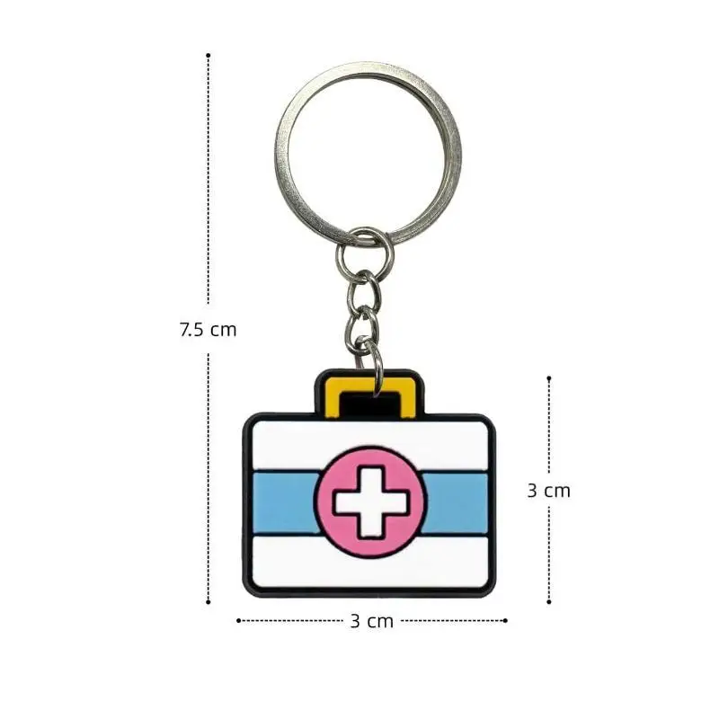 New Cute  Themed Silicone Keychains With Blank Label Tags Lovely Cartoon Designs For Nurses Doctors Gifts Daily Use