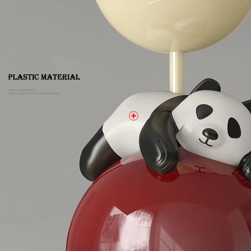 Lampa sufitowa LED w stylu kreskówkowym z pandą do pokoju dziecięcego, sypialni niemowlęcej, dla dziewczynki, chłopca, przedszkola, oprawa oświetleniowa.