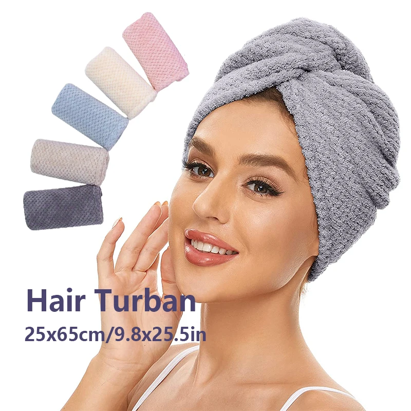 Jackfruit Pattern Hair Towel High Density Coral Fleece Towel High Warp Knitted Wrap Water Absorbent Breathable Shower Cap