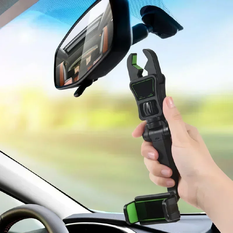 Universal Multifunctional Car Phone Holder Telescopic Rearview Mirror Rear Seat Video Photo Shooting Mobile Stand for Cars
