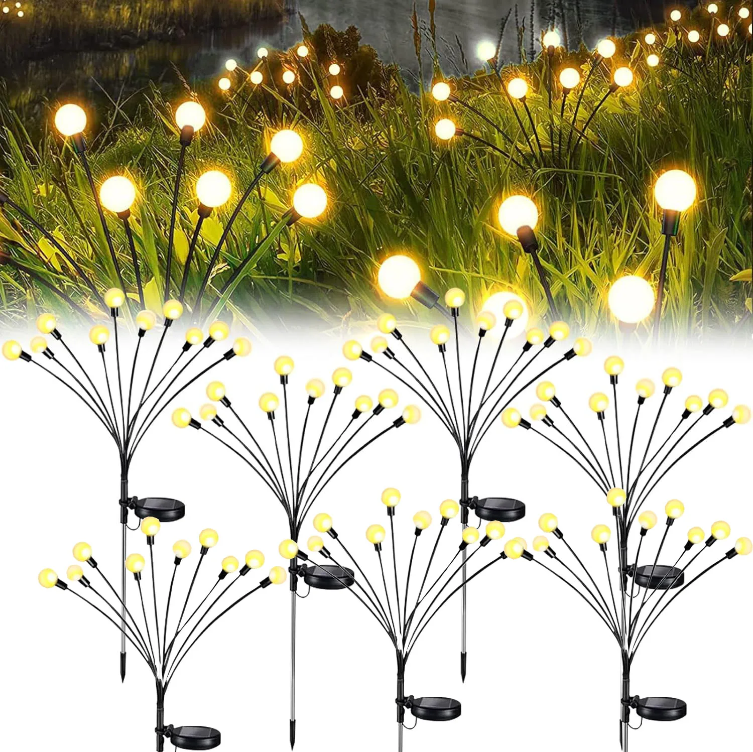 solar garden lights 10 LED solar firefly lights swaying with the wind outdoor waterproof LED lights courtyard landscape