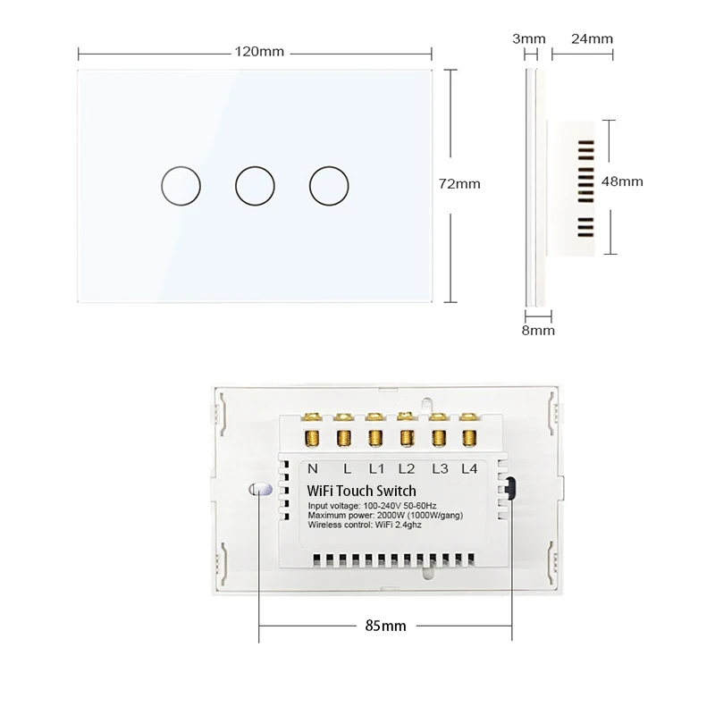 Wifi smart switch Suitable for EWelink App Bluetooth RF Alexa Google voice control No neutral wire Install Touch light switch image 5