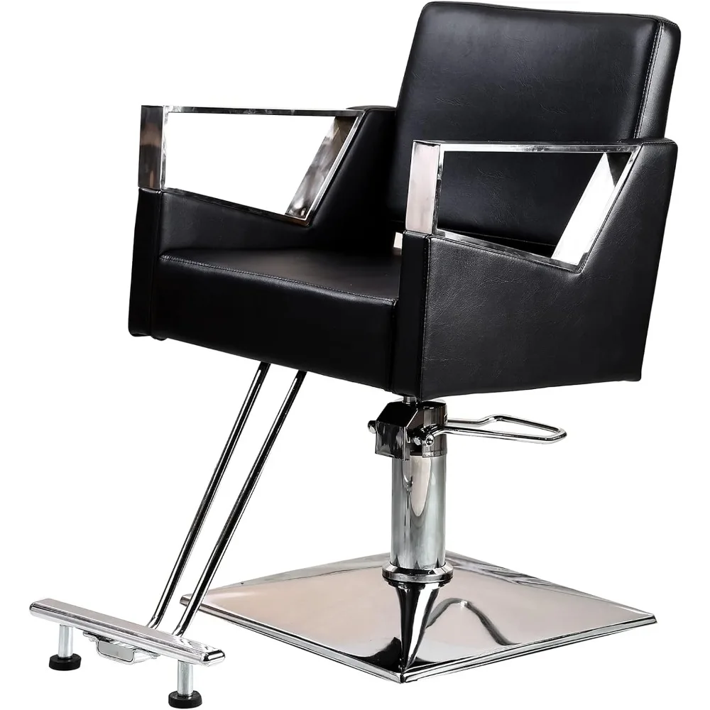 

Salon Barber Chair Hair Styling Chair Salon Chair Black Square Base