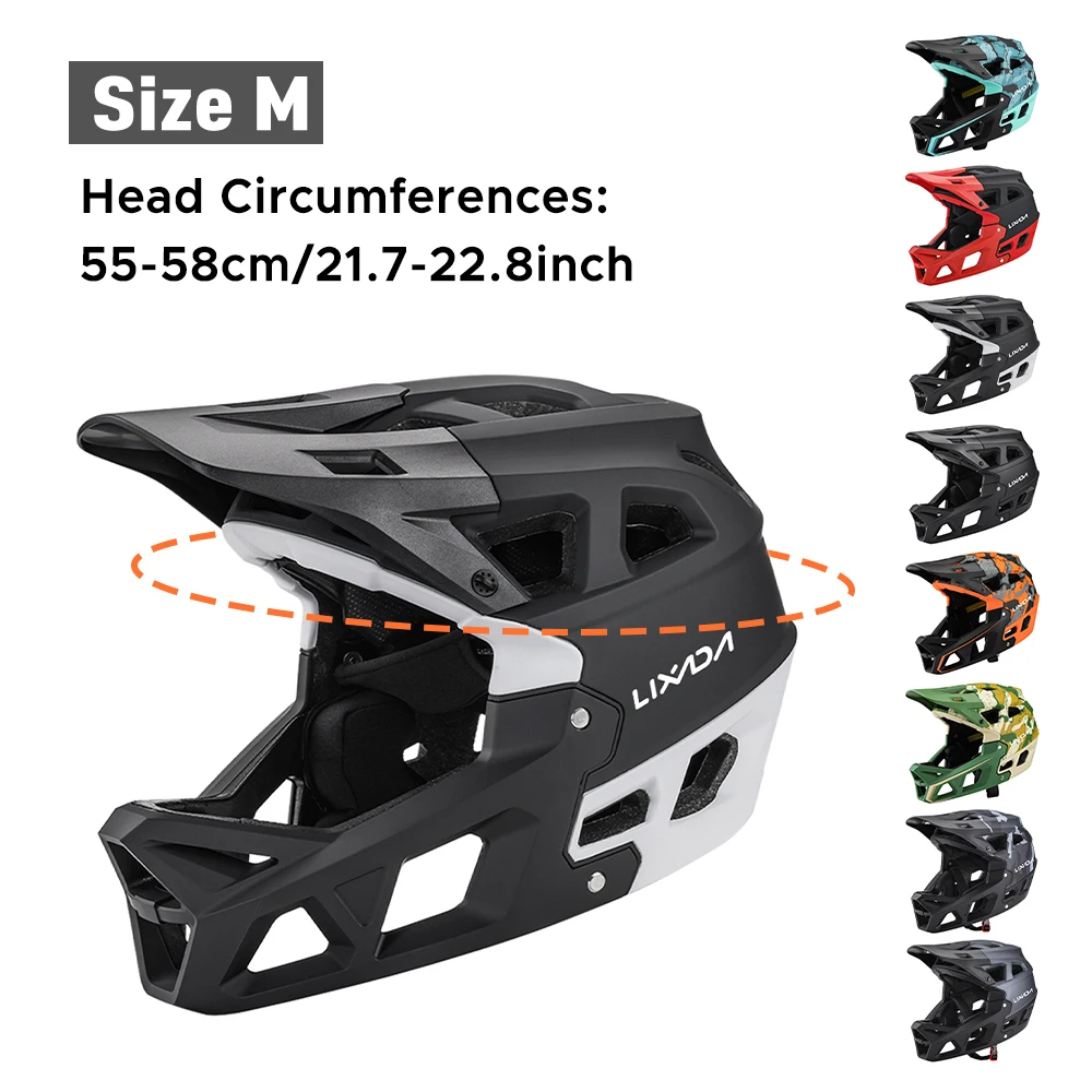 Full Face Mountain Bike Helmet Adult Racing Downhill MTB Helmet for Men/Women Adult Mountain Bike Helmet with Visor Over 31 Vent