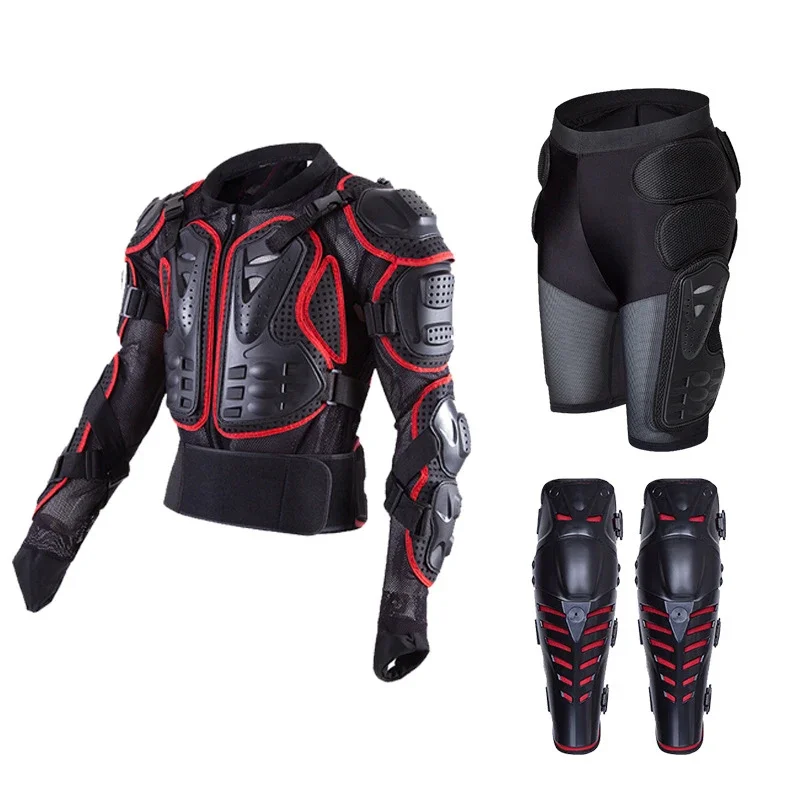 

Motorcycle Men Full Body Protection Motocross Body Armor Jacket Pant Knee Protector Racing Moto Off Road Motorbike Riding Gear