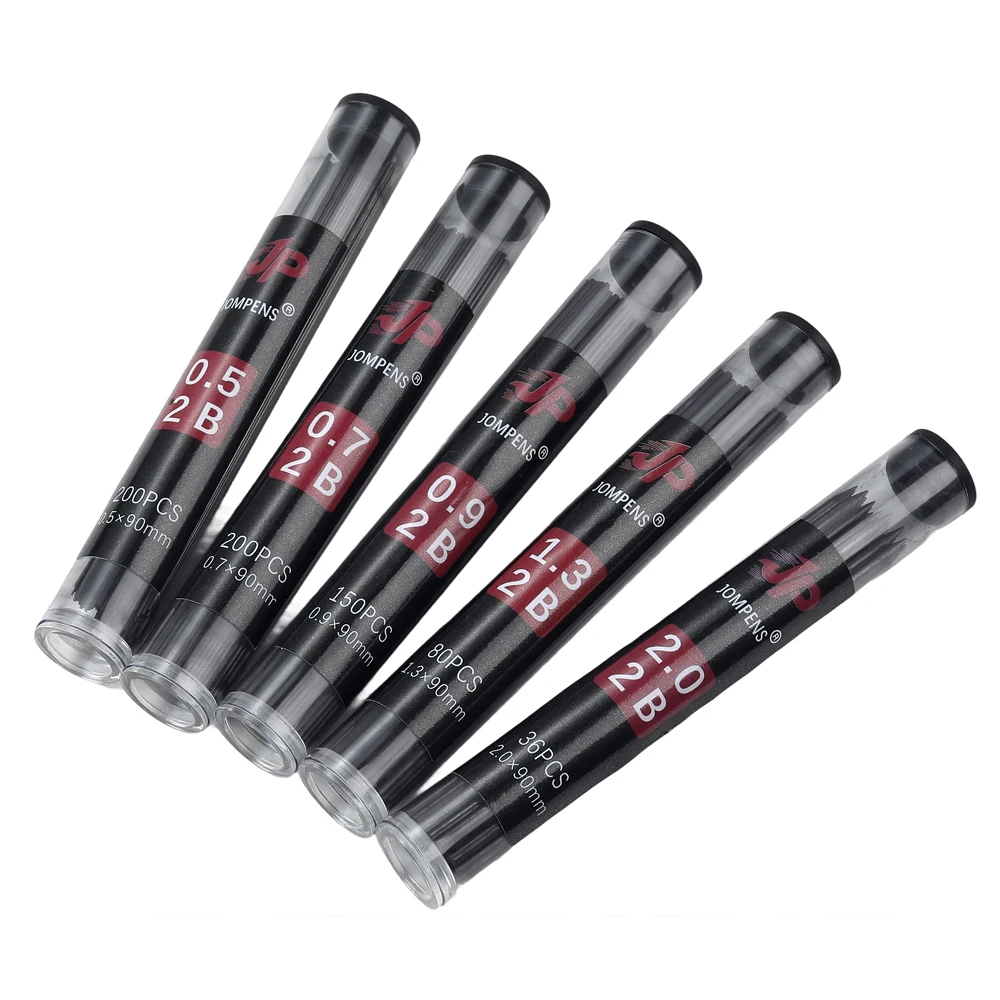 1 Box Runde Röhrenverpackung Mechanische Bleistiftmine 2B 0,5 0,7 0,9 1,3 2,0mm Mine zum Zeichnen und Schreiben Schülerbedarf Schreibwaren – Detail 2